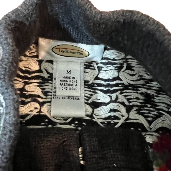 Talbots‎ Vintage Holly Garland Embroidered Christmas Sweater Size Medium - Picture 12 of 12